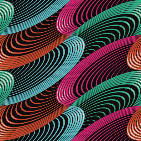 Abstract decorative stylized geometric petals grid ornament  Seamless pattern  Vector のイラスト素材