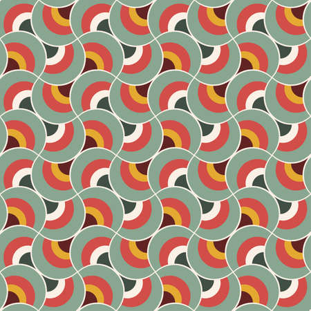 Abstract decorative stylized geometric petals grid ornament  Seamless pattern  Vector のイラスト素材