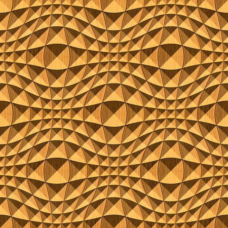 Abstract wooden textured geometric background  Seamless pattern  Illustration の写真素材