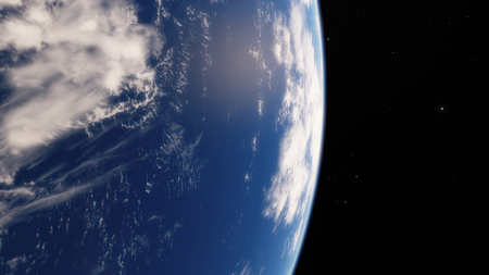 Near Space, earth, blue planetの写真素材