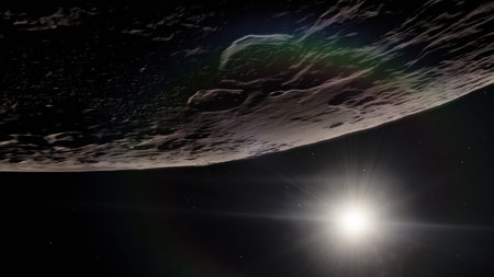 Moon in outer space, surface