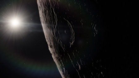 Moon in outer space, surface