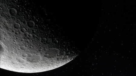 Moon in outer space, surfaceの写真素材