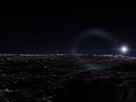 Moon in outer space, Surface. High quality, resolution, 4k