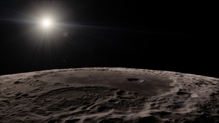 Moon in outer space, Surface. High quality, resolution, 4kの写真素材