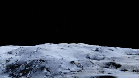 Moon in outer space, Surface. High quality, resolution, 4k