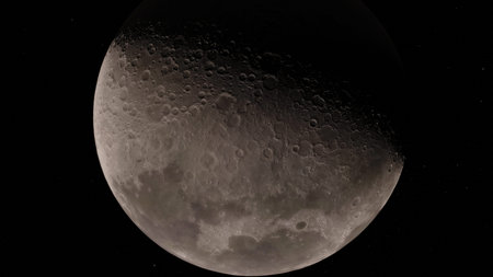 Moon in outer space, Surface. High quality, resolution