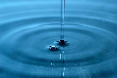 Water streams down