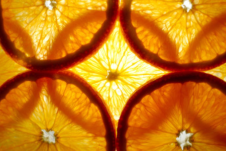 orange slices background, illuminated
