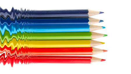 Liquid pencils. Paints is turning into pencilsの写真素材