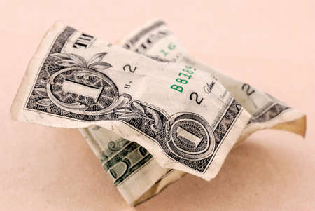 Crumpled dollarの写真素材