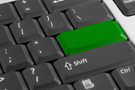 Green button cut with path