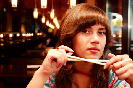 in a japanese restaurantの写真素材
