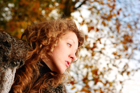 autumn womanの写真素材