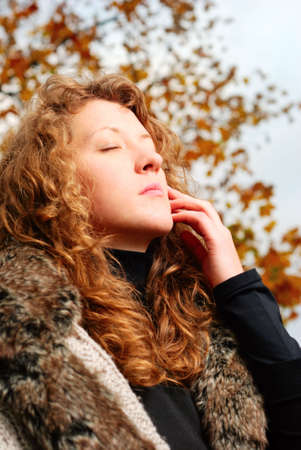 autumn womanの写真素材