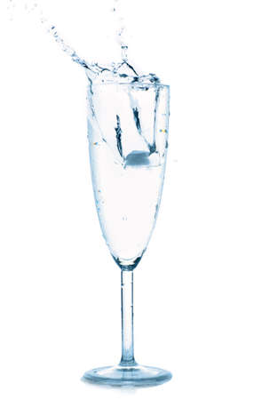 splash in water glassの写真素材