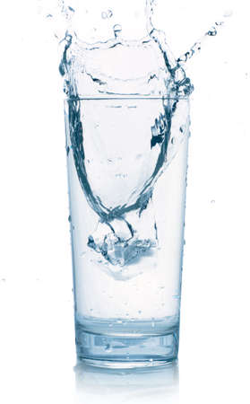 splash in water glassの写真素材