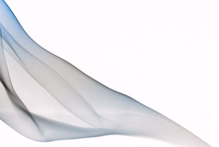 blue smoke isolated on white backgroundの写真素材