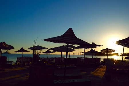 sunset beachの写真素材