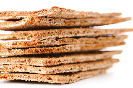 crisp bread isolated on white の写真素材