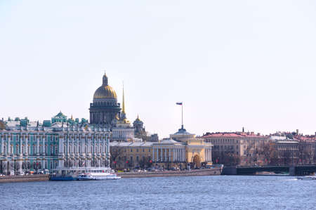 Dvortsovaya embankment in Saint-Petersburg, Russiaの写真素材