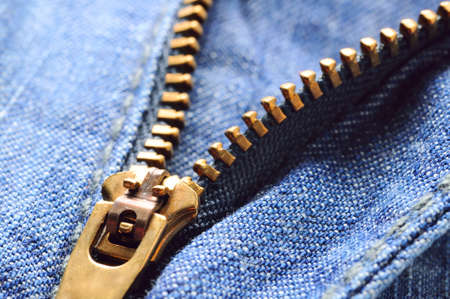 jeans zipper closeup, shallow dof の写真素材