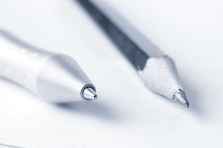 pen and pencil closeupの写真素材