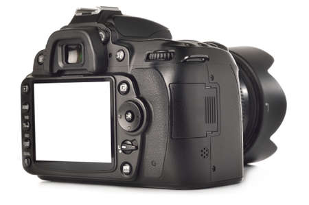 photo camera with white screen の写真素材