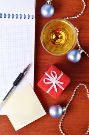 top view of a new year eve workplace の写真素材