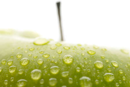 fresh green wet appleの写真素材