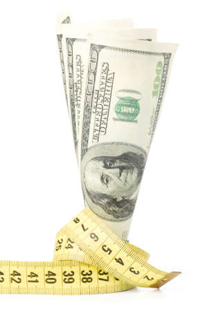 dollars with yellow metre の写真素材