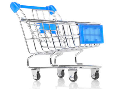 closeup of a shopping cartの写真素材