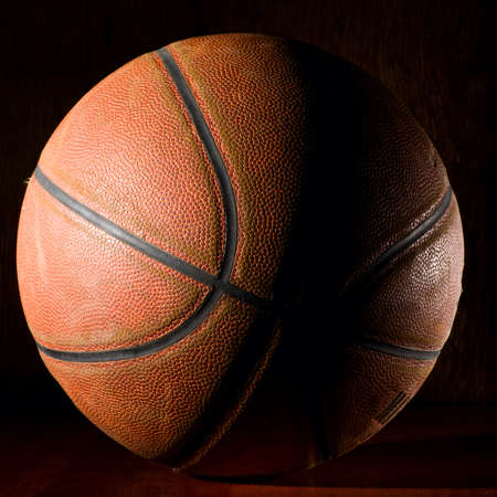 basketball ball in darkの写真素材