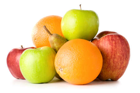 set of different fruits isolated on whiteの写真素材