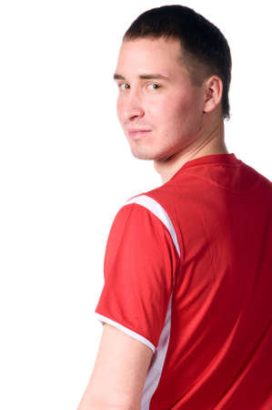 soccer player is looking backの写真素材