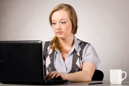 office woman with laptopの写真素材