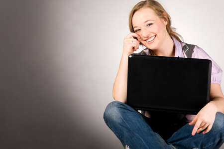 office woman with laptopの写真素材