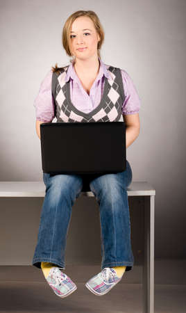 office woman with laptopの写真素材