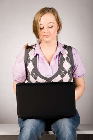 office woman with laptopの写真素材
