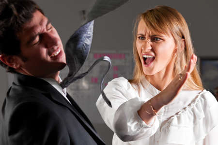 violence at officeの写真素材