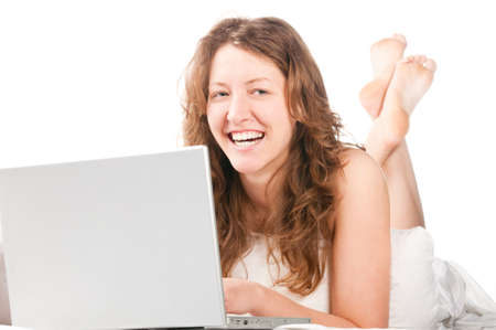 woman in bedの写真素材