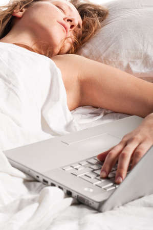 woman in bedの写真素材