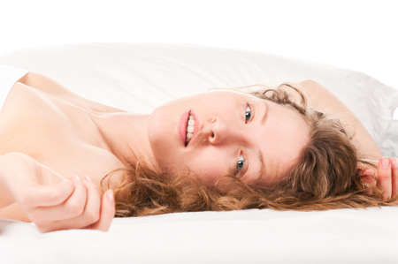 woman in bedの写真素材