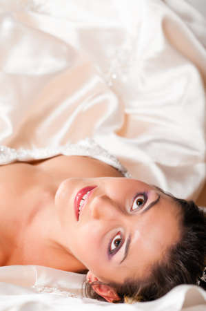 bride in wedding dressの写真素材