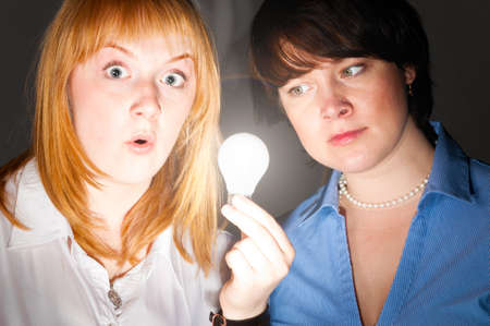 women with bulbの写真素材