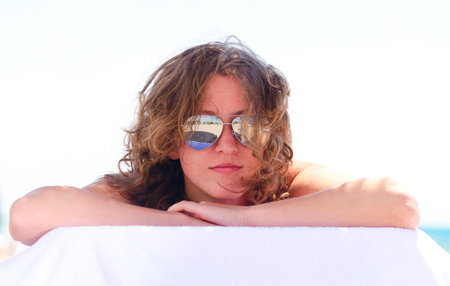 woman on beach