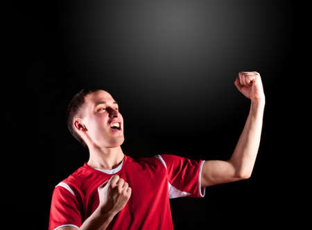 soccer player in darkの写真素材