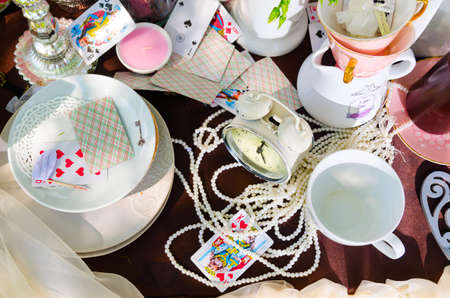 tea party in parkのeditorial素材