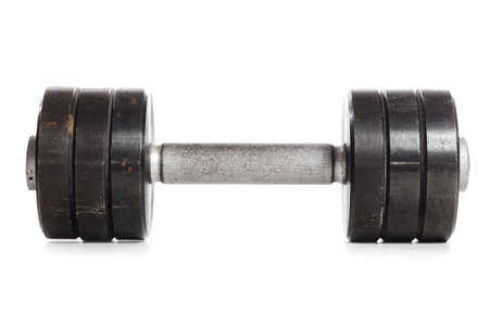 one used metal barbellの写真素材