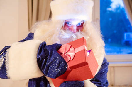 opening a gift boxの写真素材